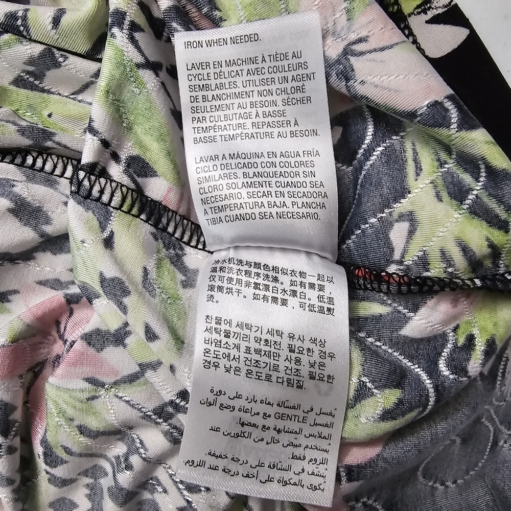 JN Collectipn Tropical Tunic Black and Pink Floral Blouse Top - Picture 13 of 14